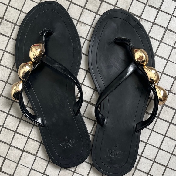 Zara Flip Flop with Gold Accent - Picture 2 of 3